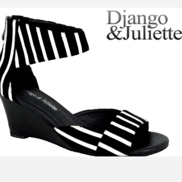 Django & Juliettte Shoes - 🎉NWT🎉 Django & Juliette Black/White Leather Sandals